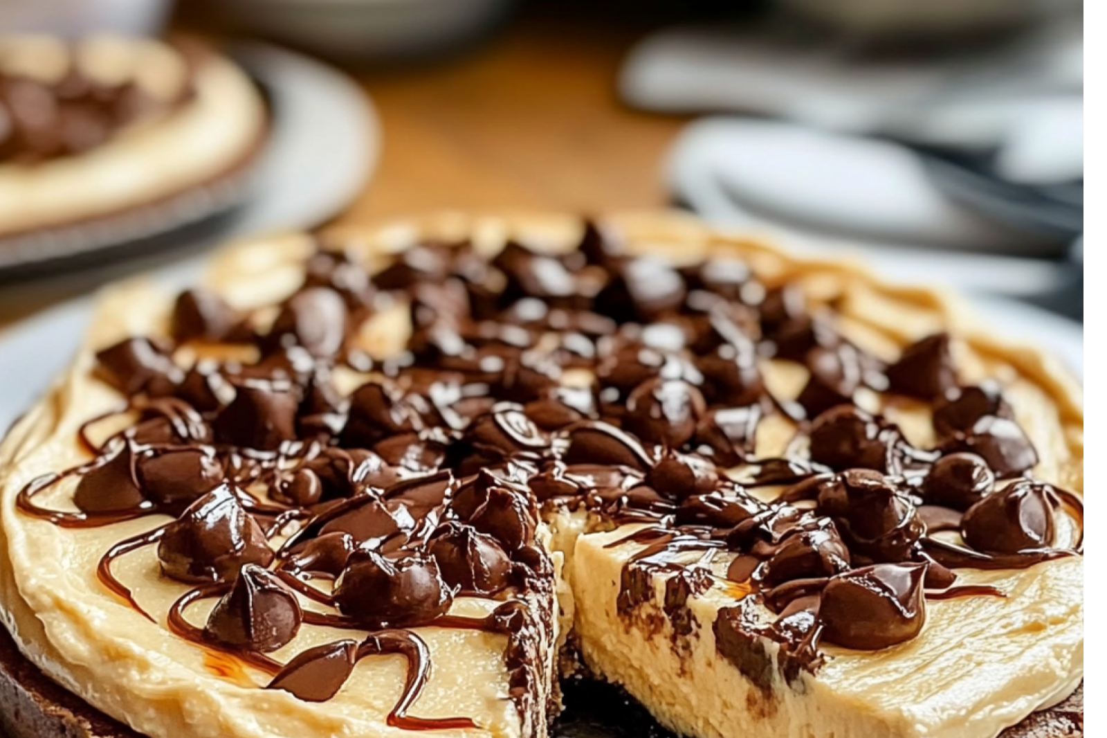 Indulge in Deep Dish Cookie Dough Cheesecake Pizza 1 Deep Dish Cookie Dough Cheesecake Pizza