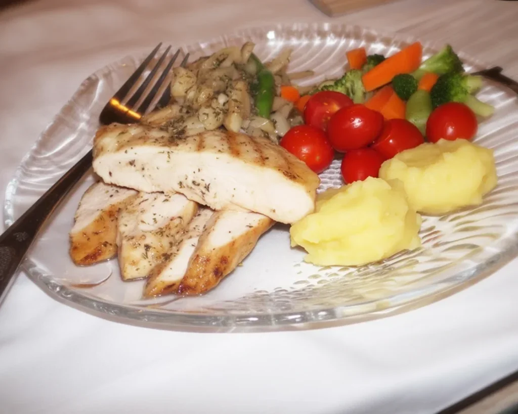 Freshly grilled wahoo fish fillets served with mango salsa and lime.