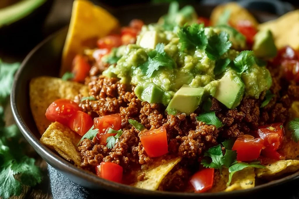 Keto Taco Skillet dish with ingredients served in a skillet
