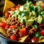 Keto Taco Skillet dish with ingredients served in a skillet