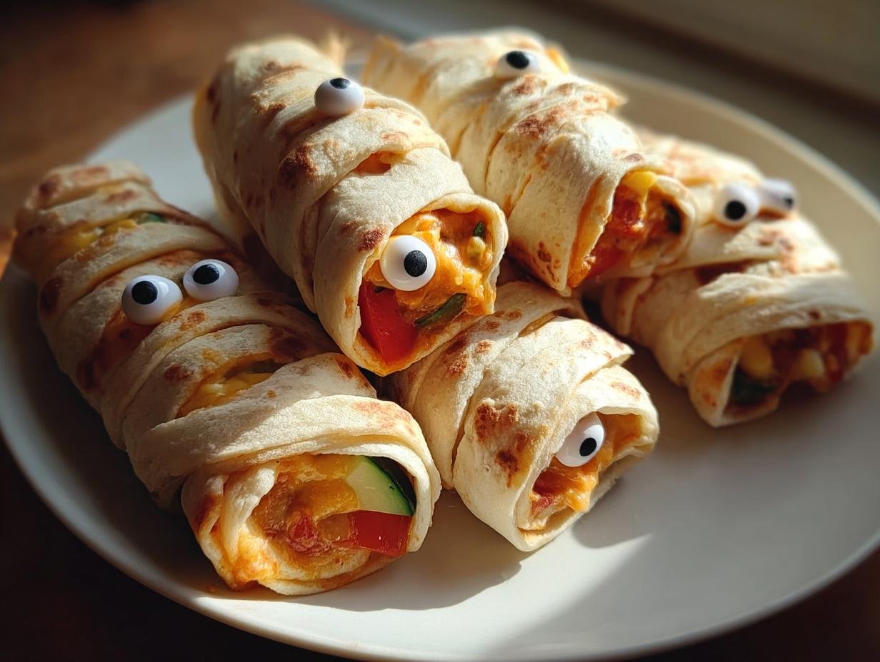 Creepy Cute Mummy Veggie: 4 Easy Wraps - Creepy Cute Mummy Veggie - additional detail