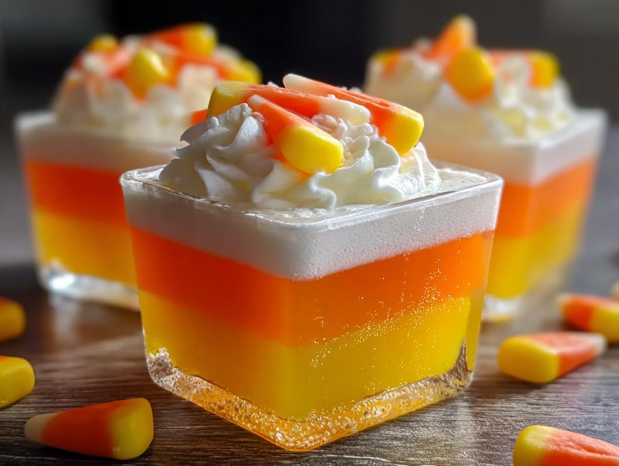 Halloween Candy Corn Jello: Delightful Layers 3 Halloween Candy Corn Jello: Delightful Layers - Halloween Candy Corn Jello - additional detail