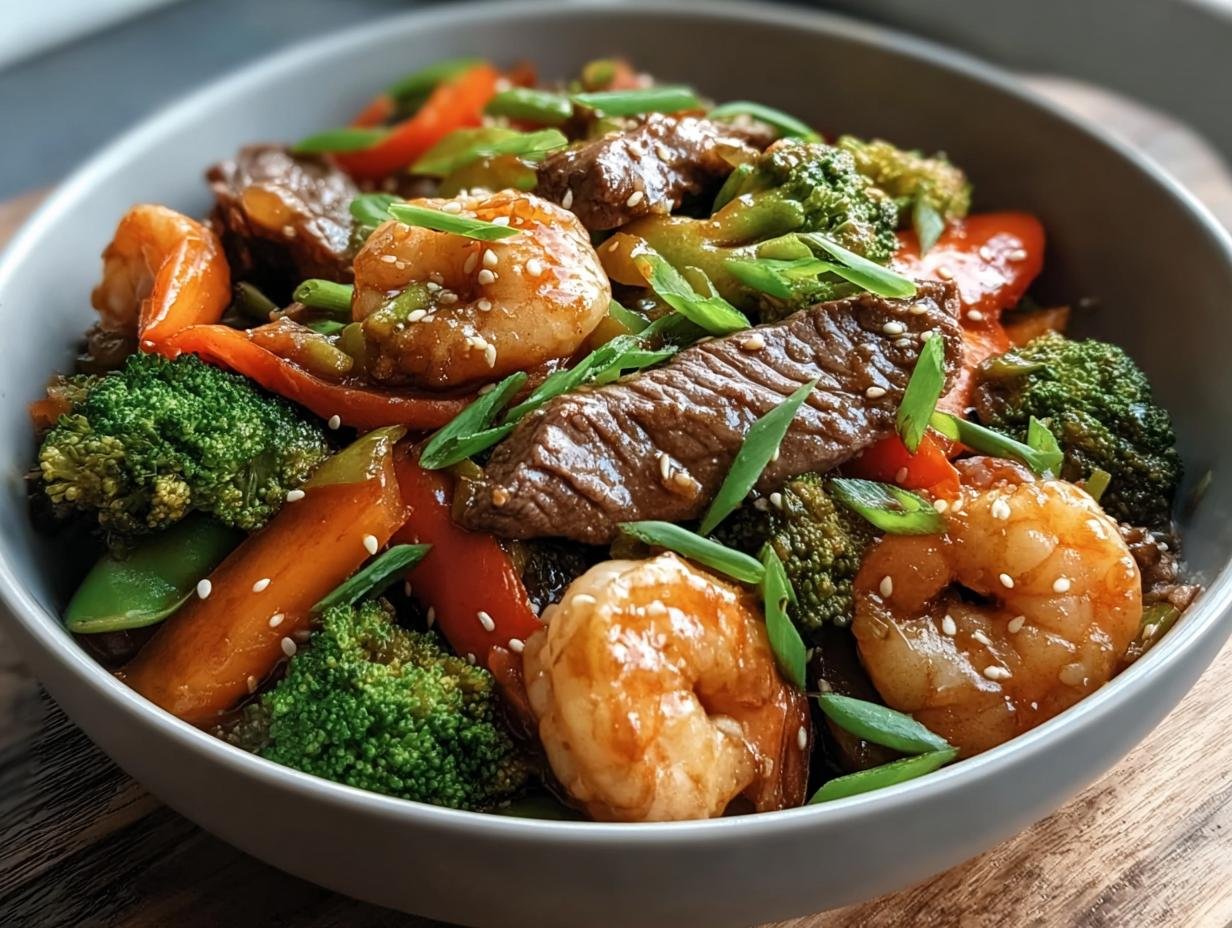 Steak Shrimp Stir Fry: 30 Minute Marvel 2 Steak Shrimp Stir Fry: 30 Minute Marvel - Steak Shrimp Stir Fry - additional detail