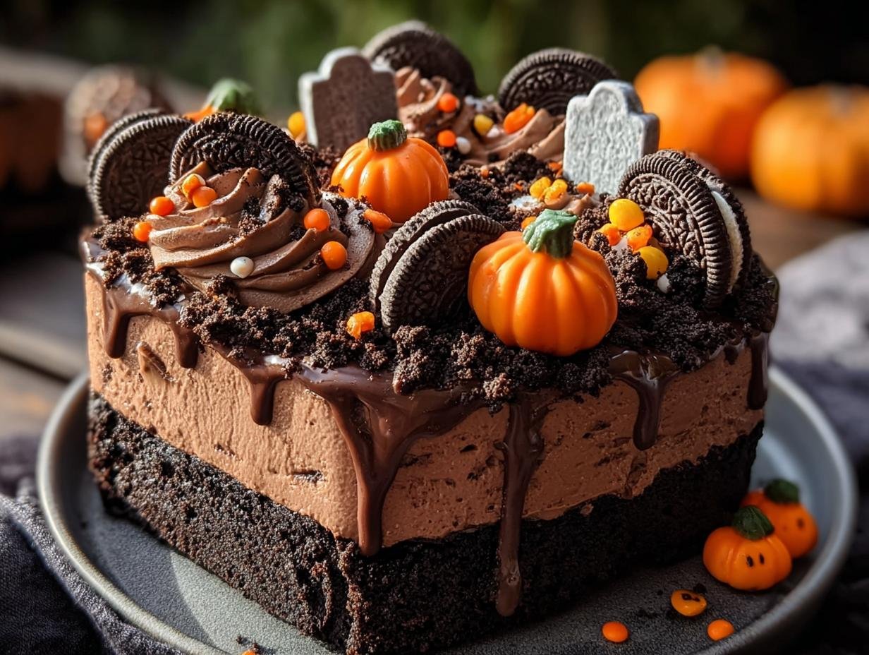 Sweet Graveyard Chocolate Cake: Spooky Fun - Sweet Graveyard Chocolate Cake - main visual representation