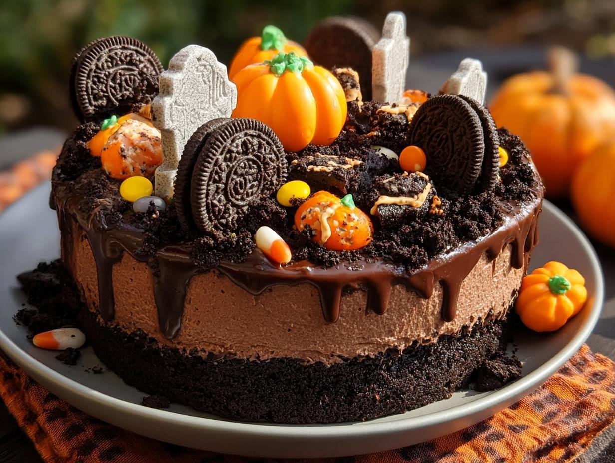 Sweet Graveyard Chocolate Cake: Spooky Fun - Sweet Graveyard Chocolate Cake - additional detail