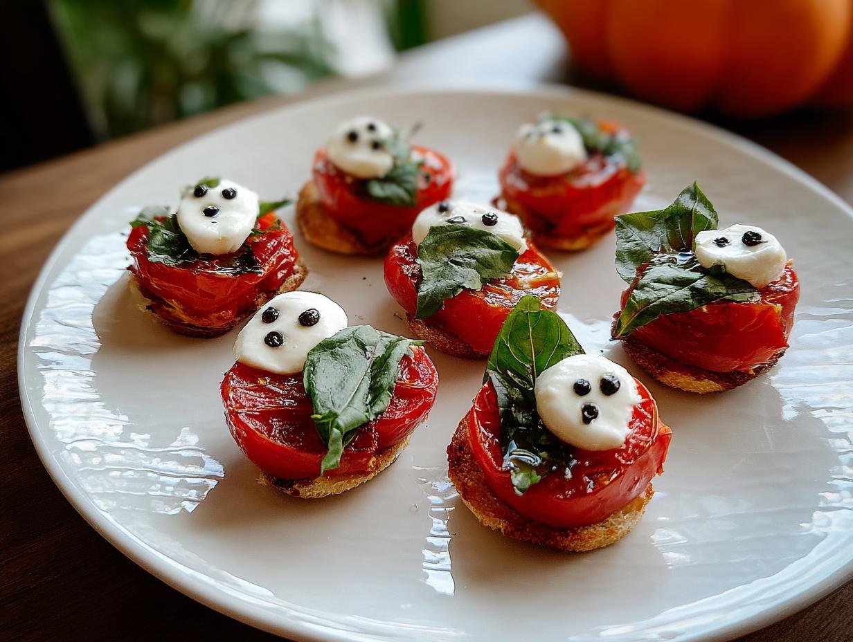 Boo Schetta Ghostly Caprese: Divine Halloween Bites - Boo Schetta Ghostly Caprese - main visual representation
