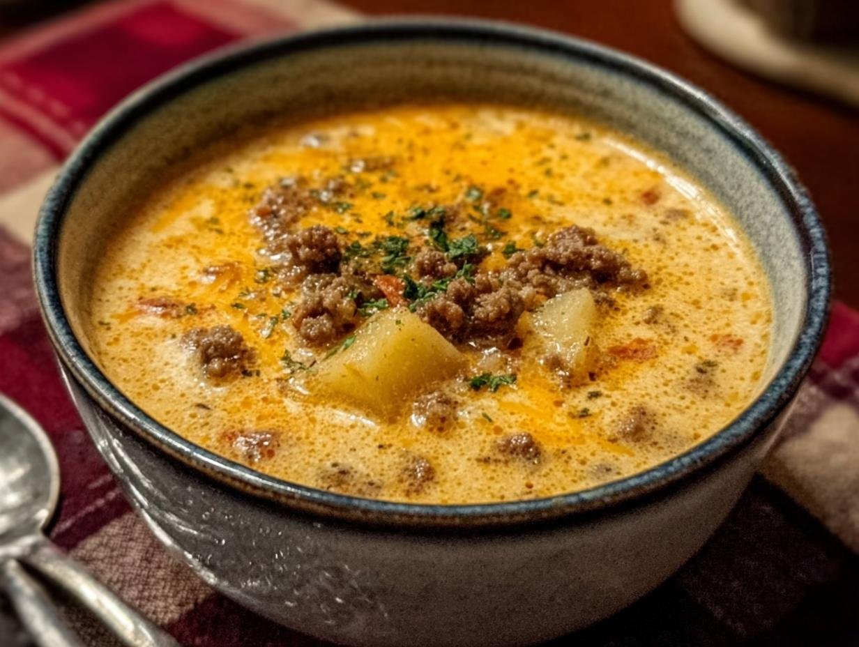 Amazing Cheeseburger Soup That's Pure Comfort - Cheeseburger Soup - main visual representation