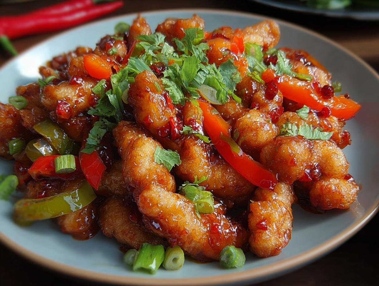 Crispy Chilli Chicken Incredible - close-up of ingredients