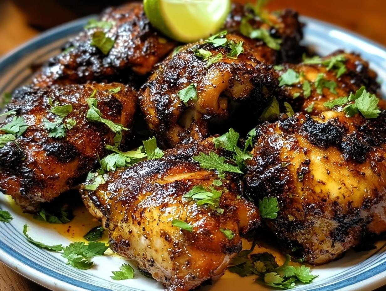 Cuban Mojo Chicken Thighs: Amazing 6-Ingredient Recipe - Close-up of marinated chicken thighs