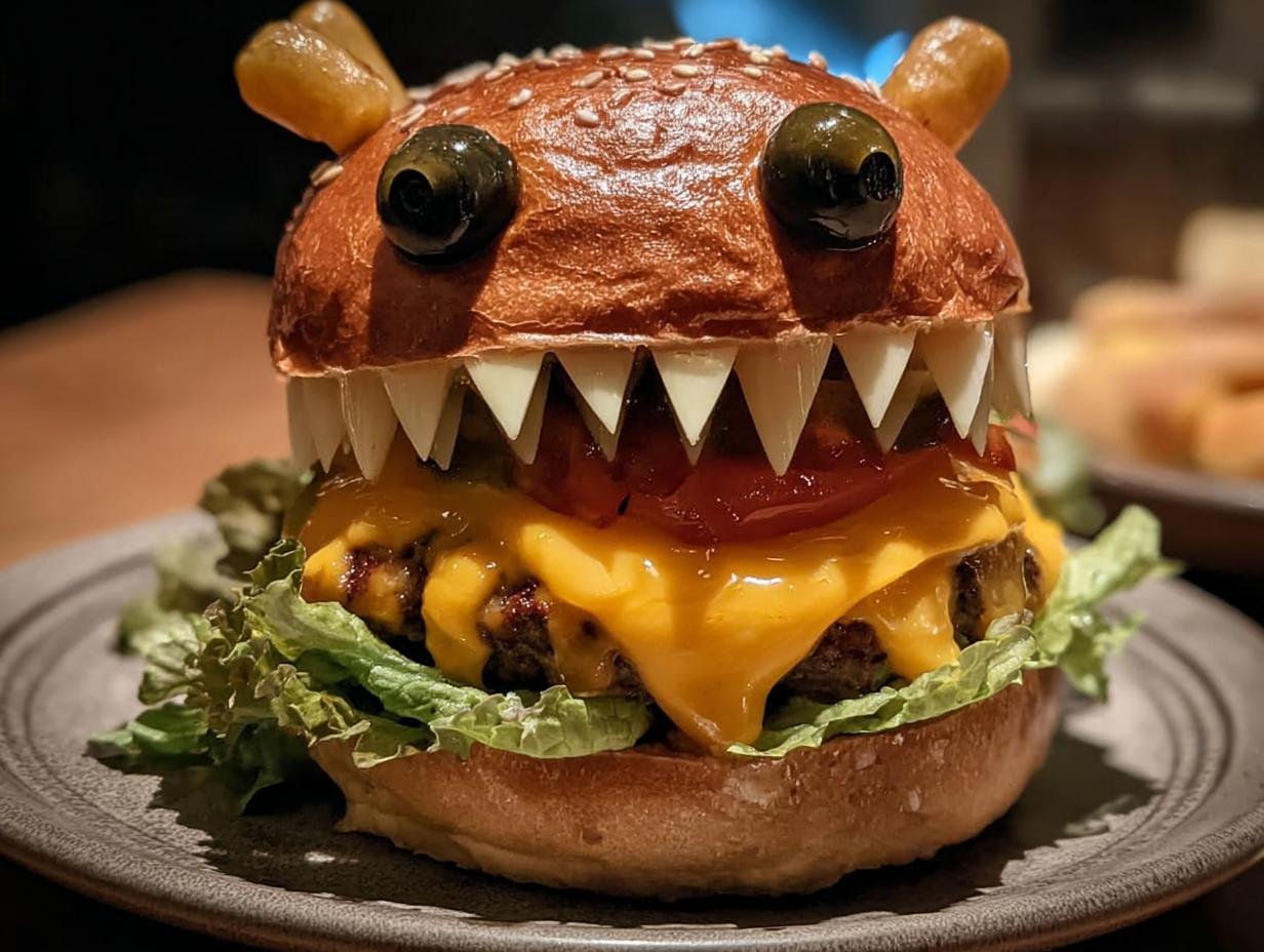 Halloween Monster Burgers: 4 Spooky Bites! - Halloween Monster Burgers - additional detail