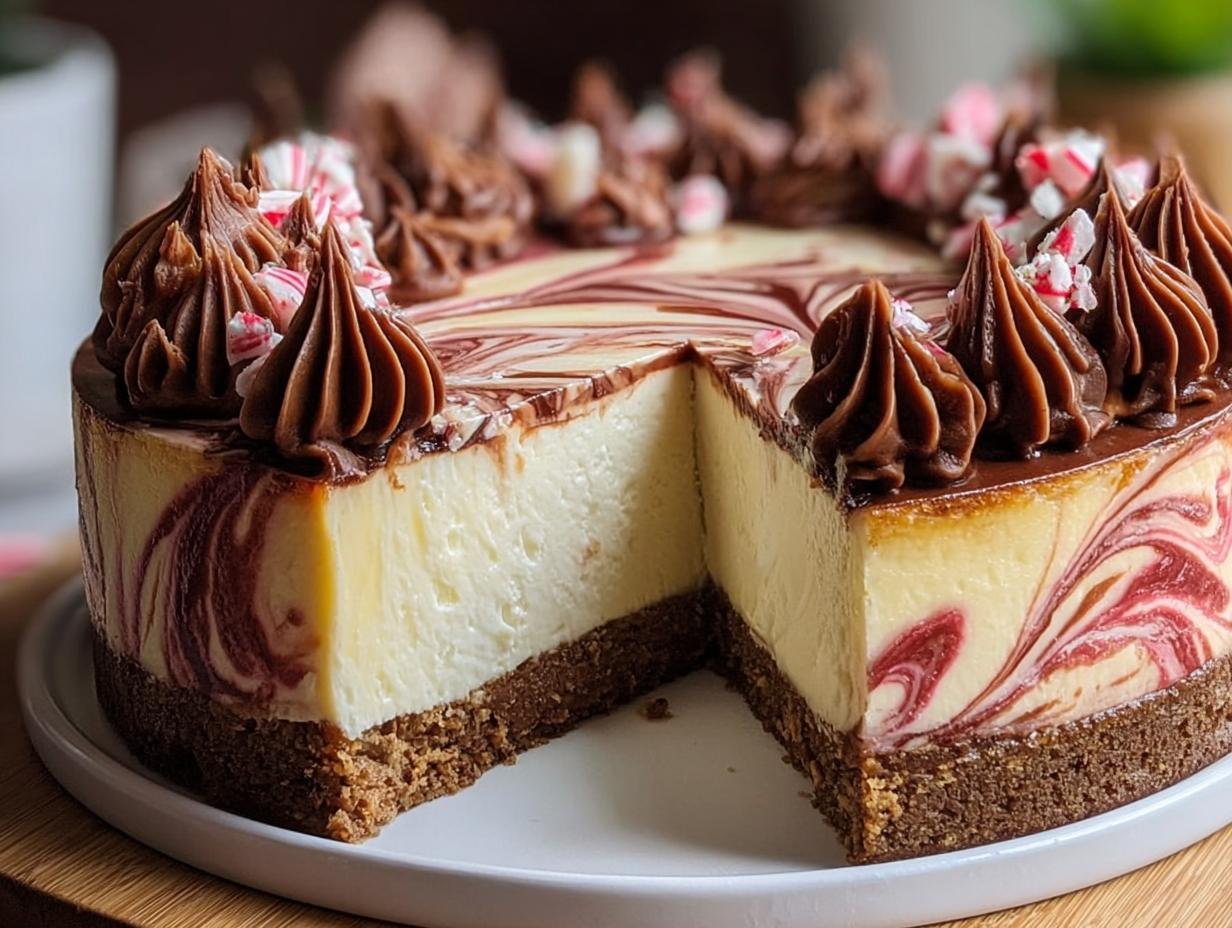 Incredible Peppermint Swirl Cheesecake: 1 Masterpiece - Peppermint Swirl Cheesecake Incredible - additional detail