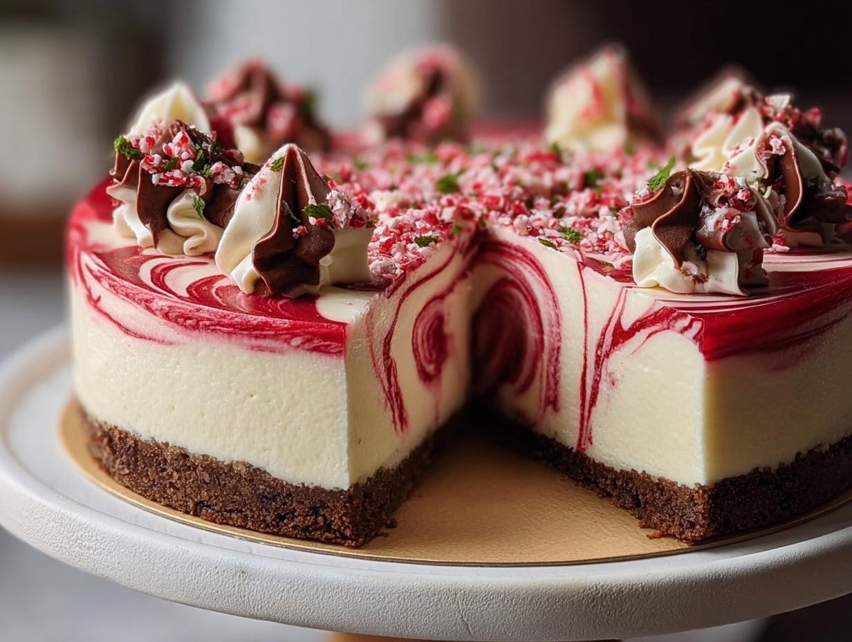 Incredible Peppermint Swirl Cheesecake: 1 Masterpiece - Peppermint Swirl Cheesecake Incredible - additional detail