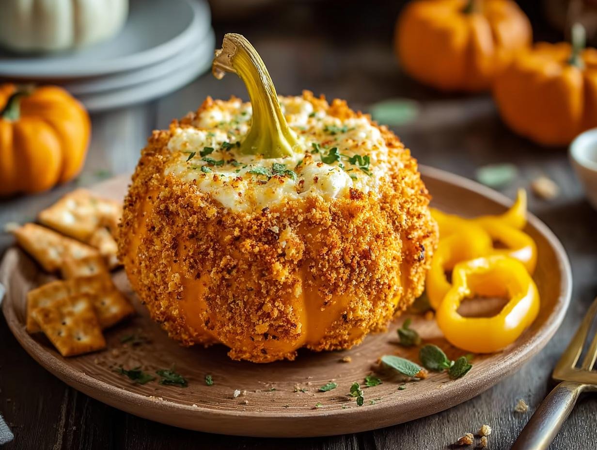 Pumpkin Shaped Cheese Bal
