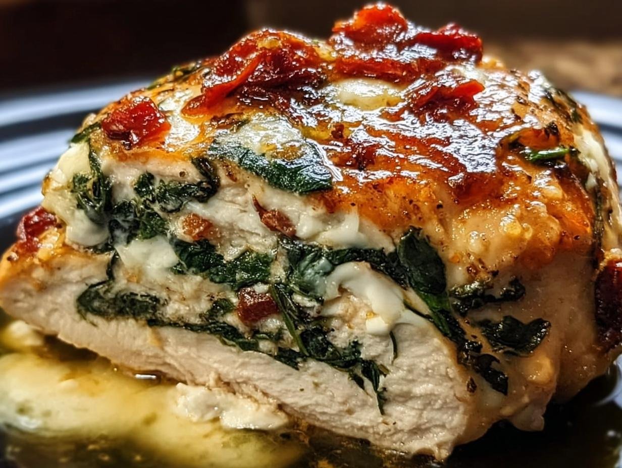 Amazing Sundried Tomato Spinach Cheese Stuffed Chicken - Sundried Tomato Spinach Cheese - additional detail