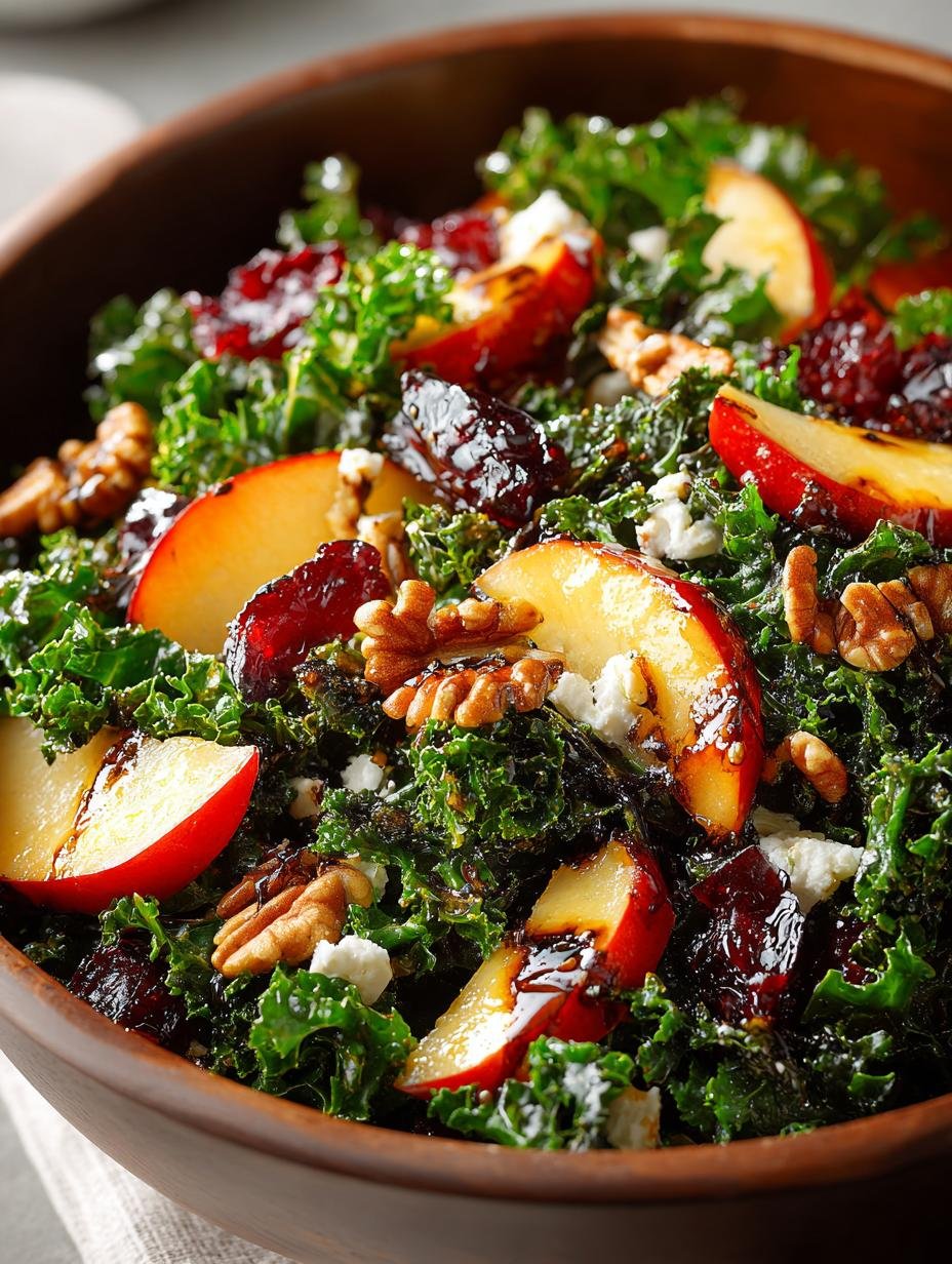 Delicious Autumn Kale Salad with Maple Vinaigrette 3 Delicious Autumn Kale Salad with Maple Vinaigrette - Autumn Kale Salad with - additional detail