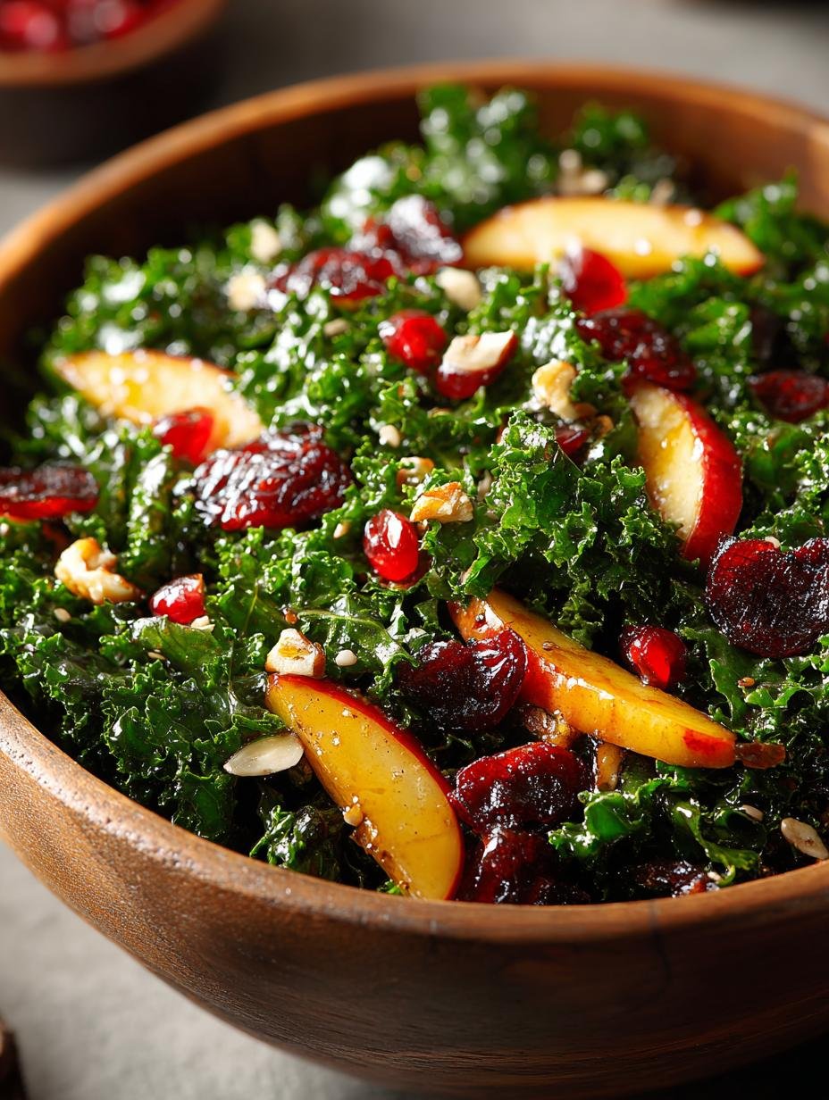 Delicious Autumn Kale Salad with Maple Vinaigrette 1 Autumn Kale Salad with