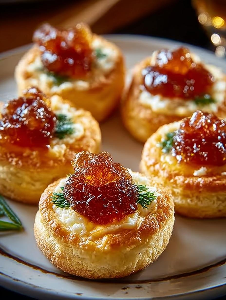 Irresistibly Cheesy Thumbprint Appetizers with Hot Pepper Jelly - Cheesy Thumbprint Appetizers with - main visual representation