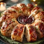 Delightful Christmas Sausage Wreath with Cranberry Sauce 2 Christmas Sausage Wreath with
