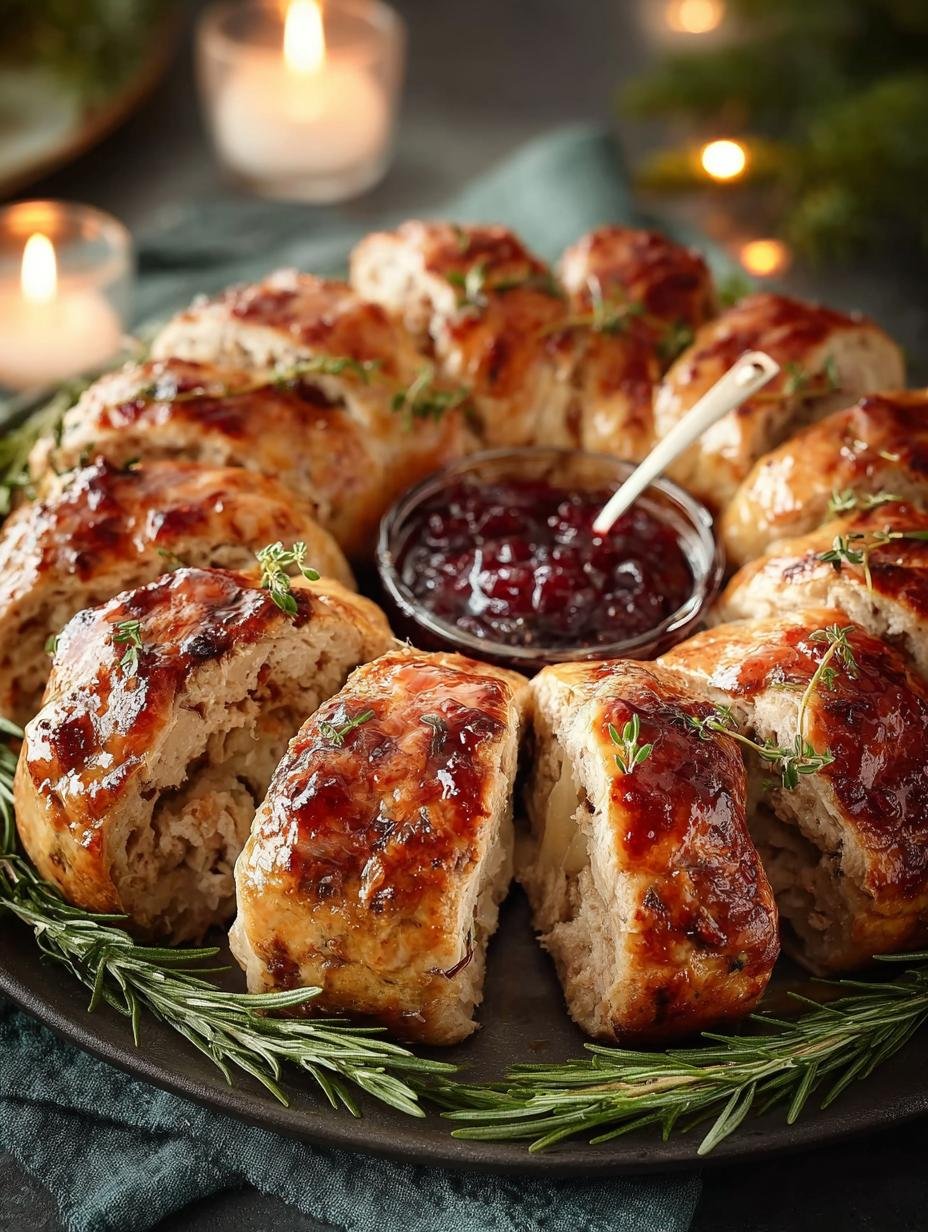 Delightful Christmas Sausage Wreath with Cranberry Sauce 1 Christmas Sausage Wreath with