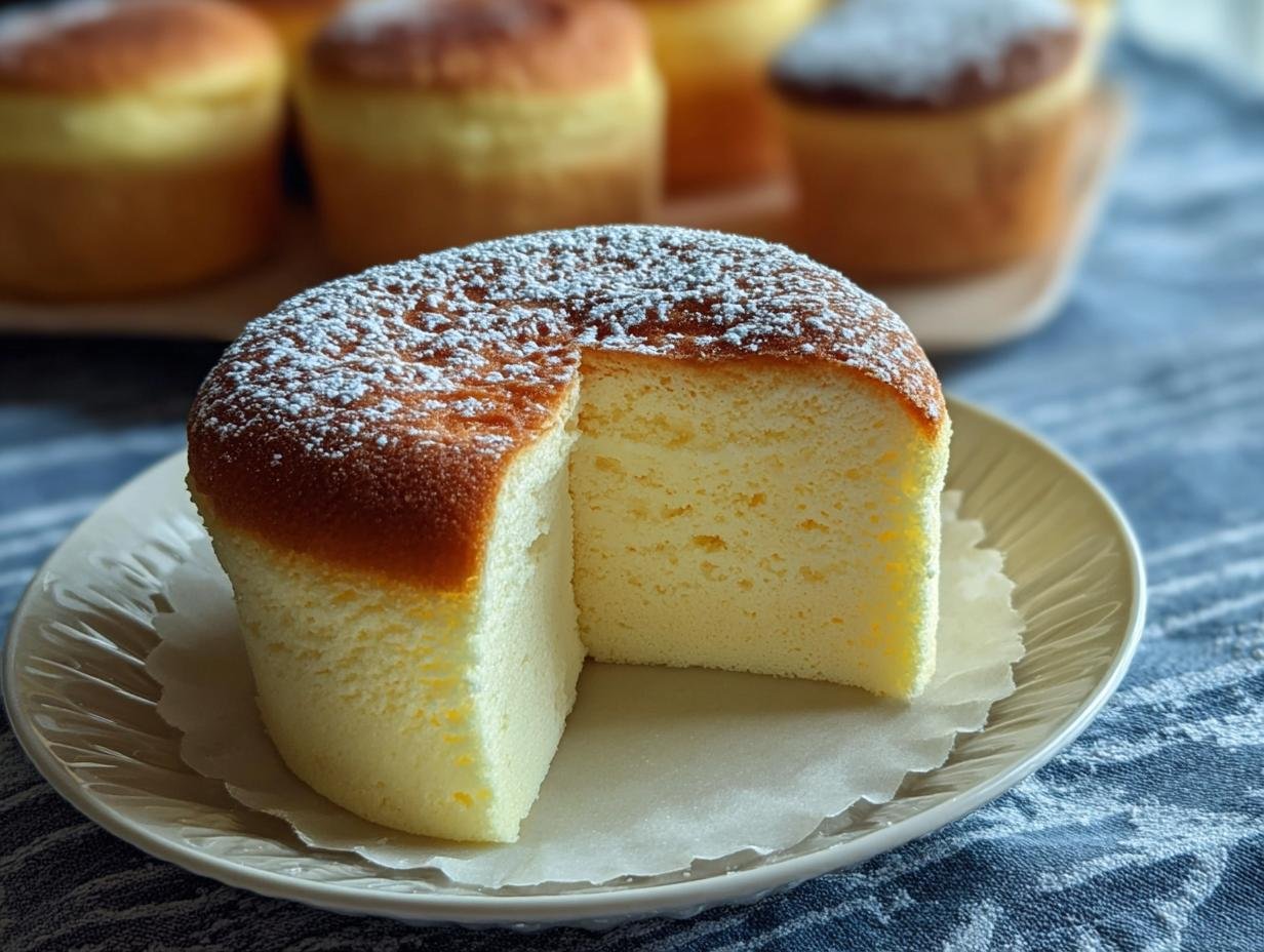 Fluffy Japanese Cotton Cheesecake - close-up of texture