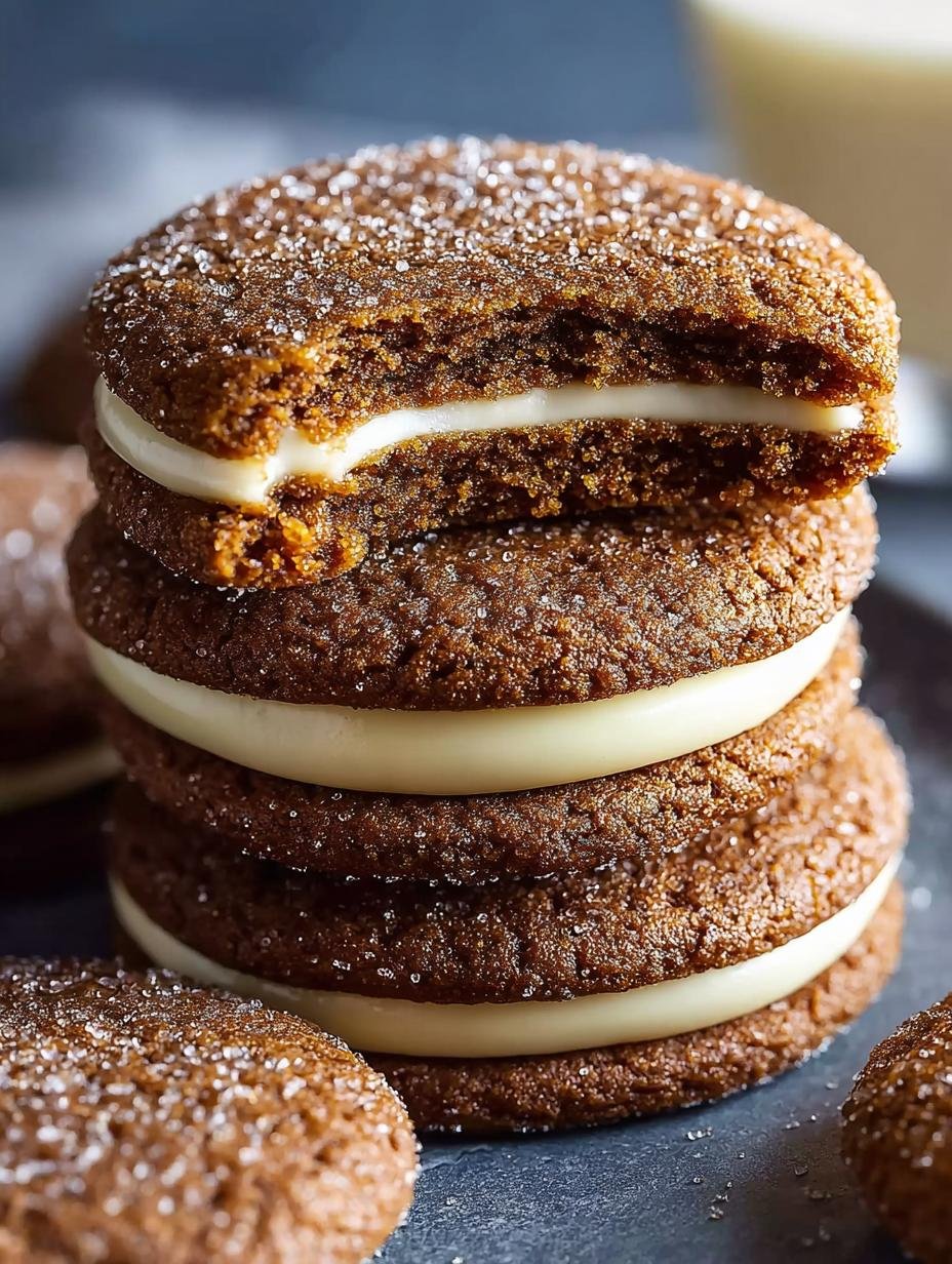 Ginger Molasses Sandwich Cookies with Eggnog Frosting 1 Ginger Molasses Sandwich Cookies