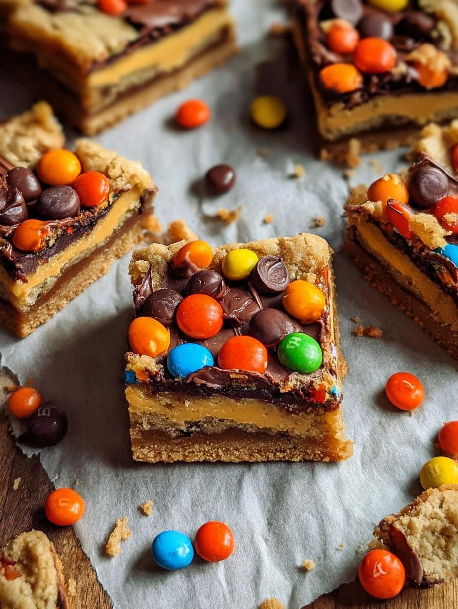 Amazing Halloween Candy Cookie Bars You'll Love - Halloween Candy Cookie Bars - additional detail