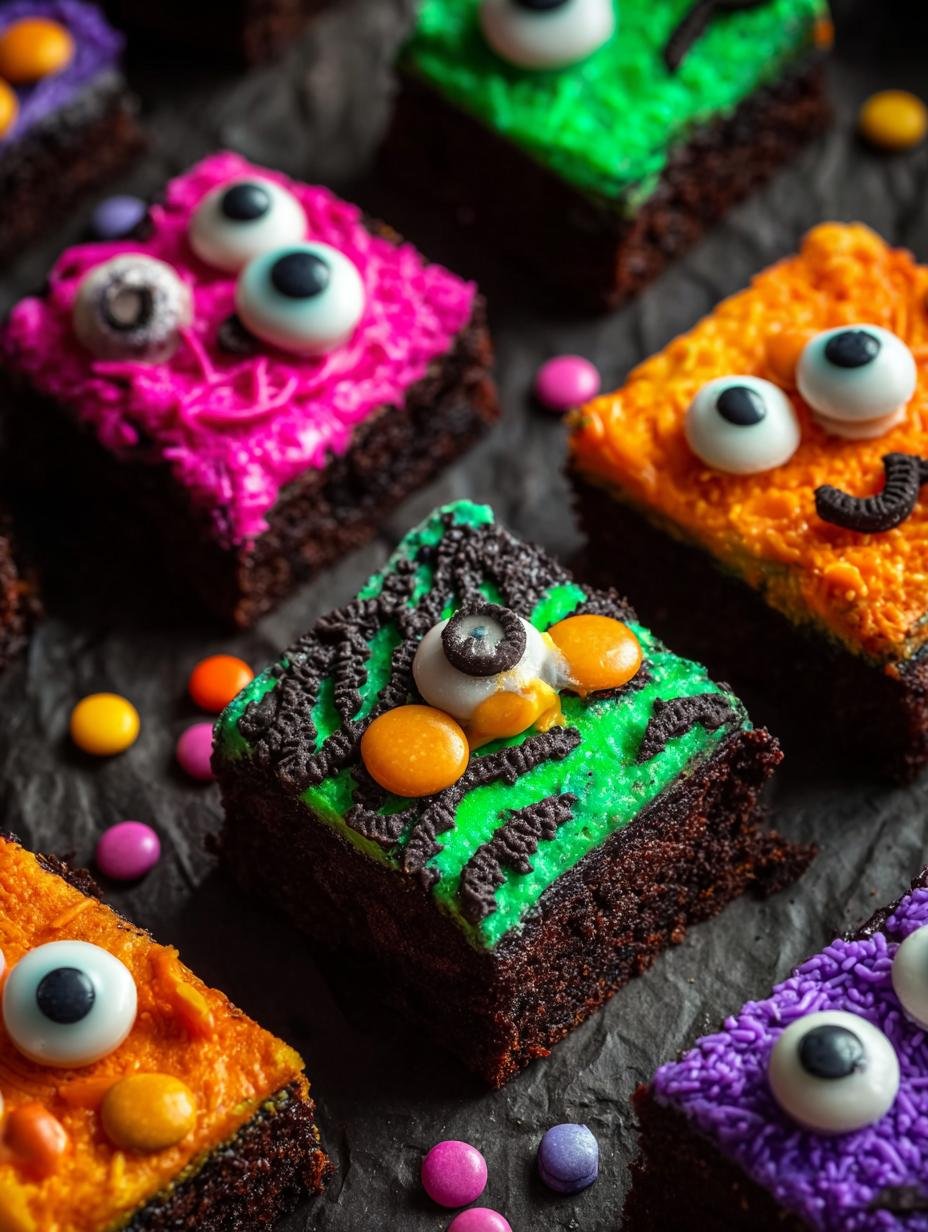 Amazing Halloween Monster Brownies: 10 Minute Prep - Halloween Monster Brownies - additional detail