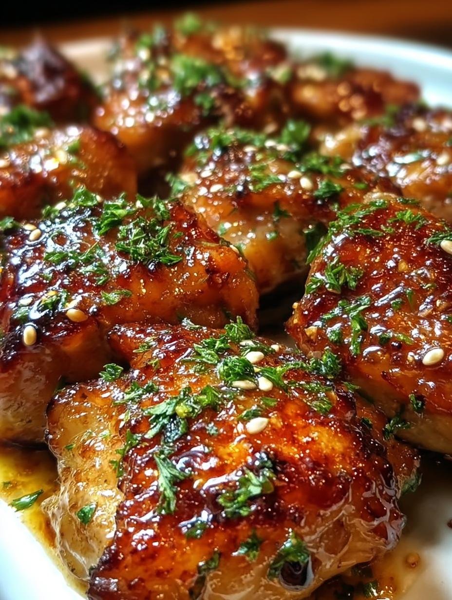 Honey Garlic Chicken Thighs: 1 Amazing Sticky Glaze - Honey Garlic Chicken Thighs - additional detail