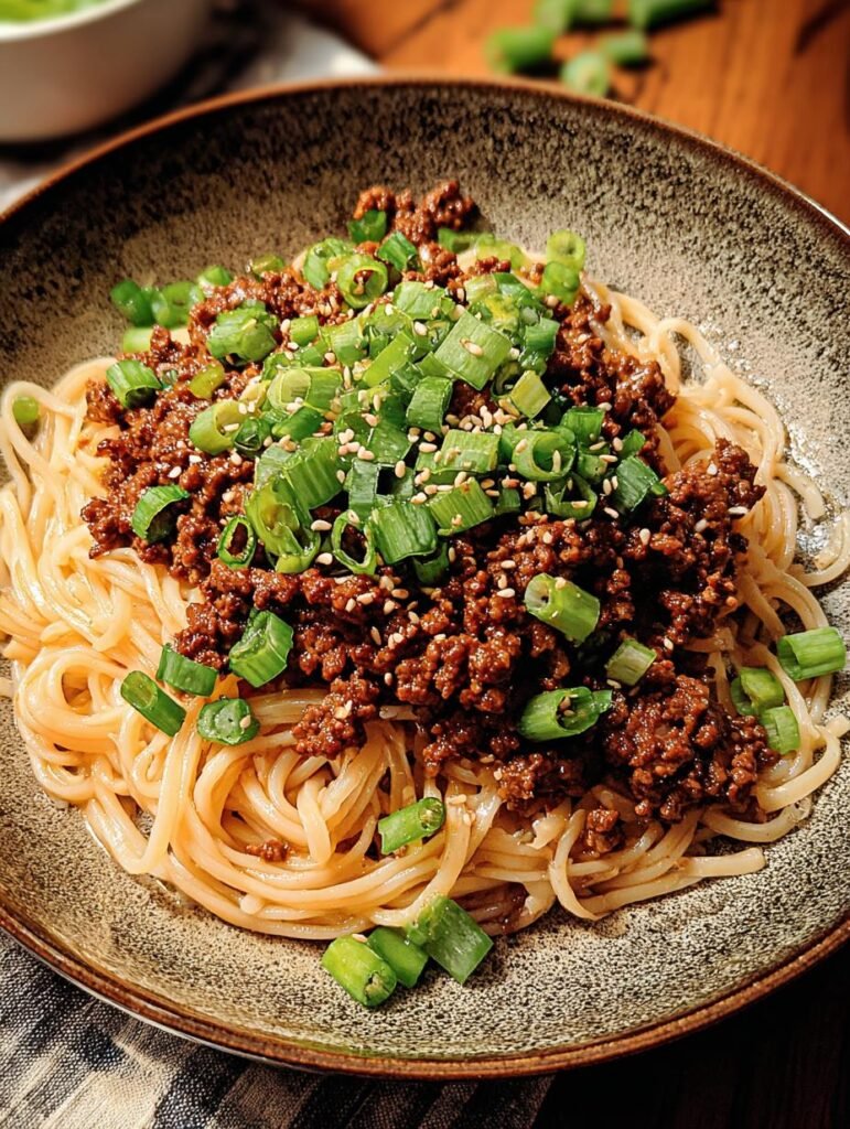 Mongolian Ground Beef Noodles