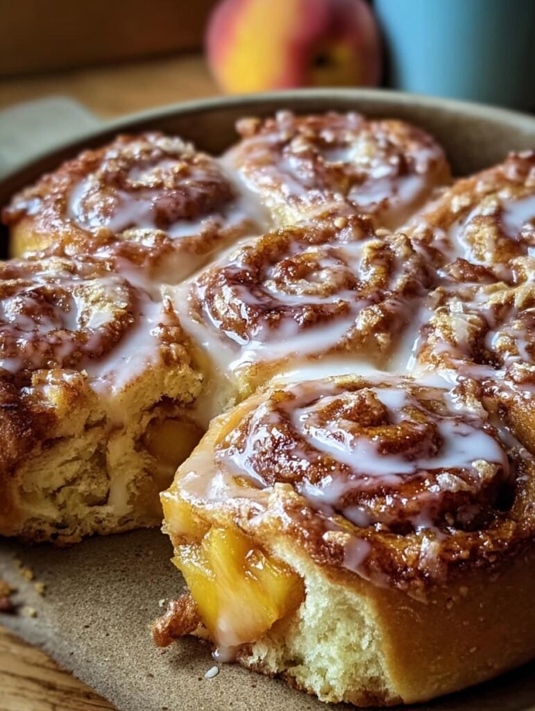 Peach Pie Cinnamon Rolls