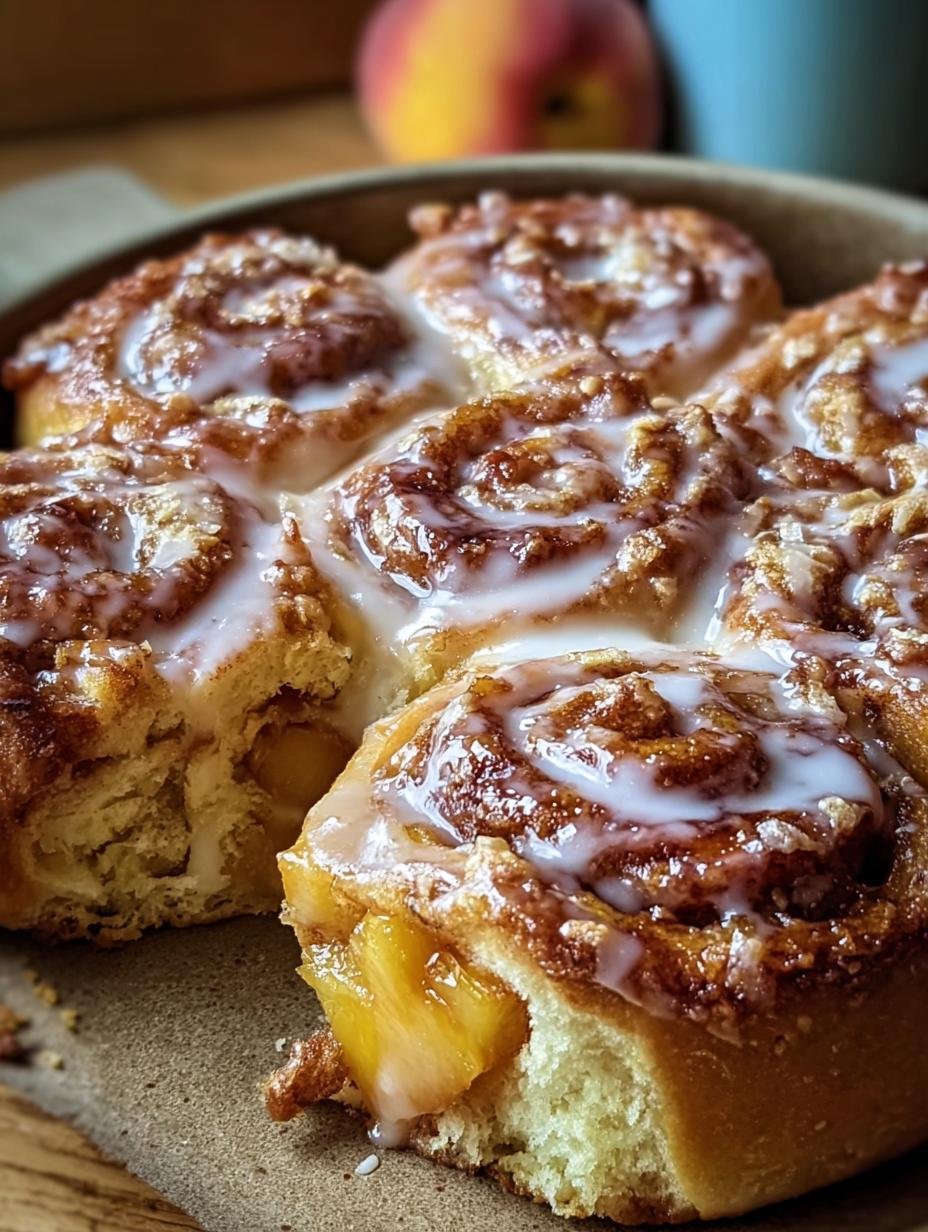 Peach Pie Cinnamon Rolls