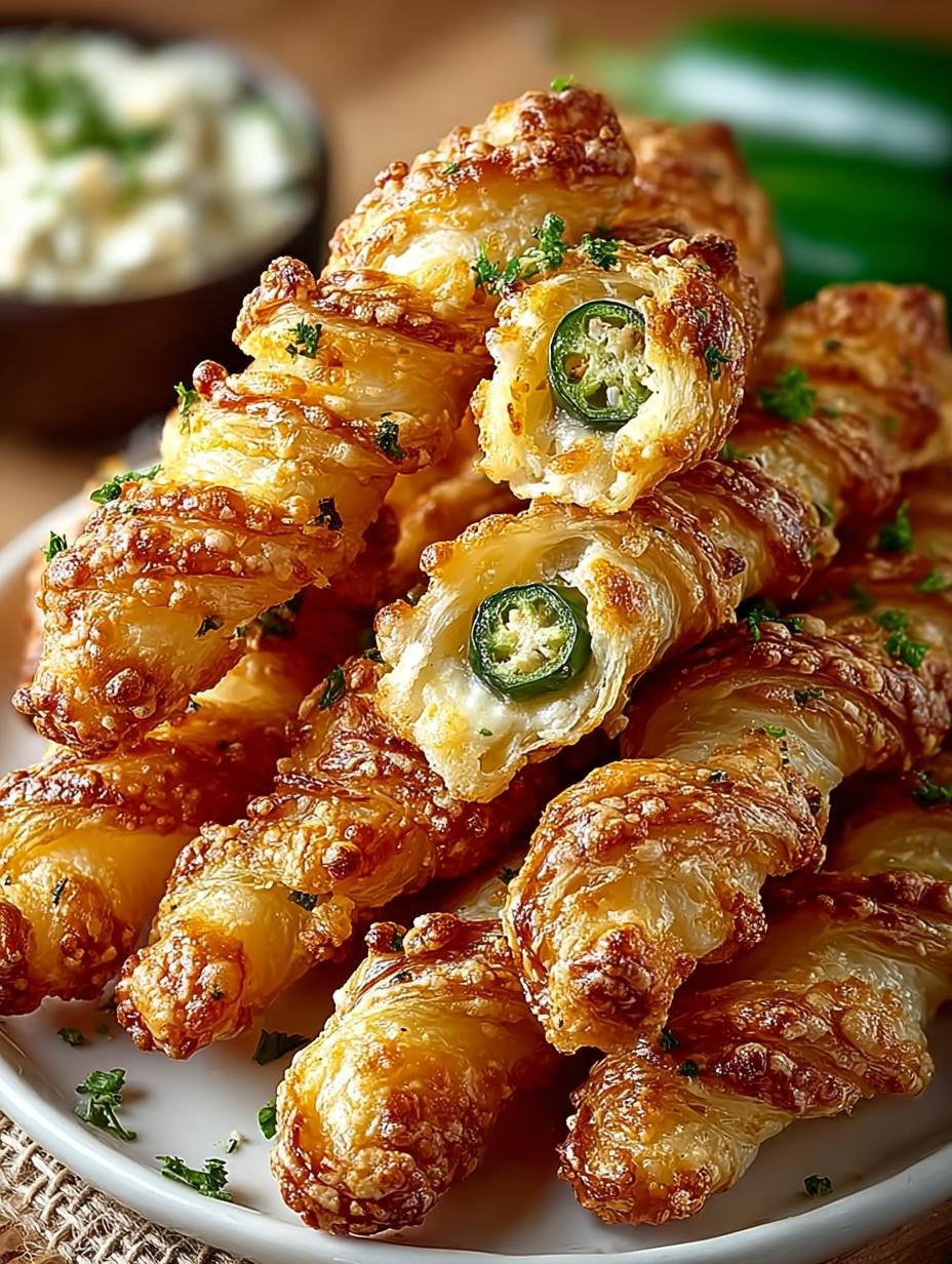 Spicy Jalapeno Popper Twists: 12 Cheesy Appetizer Rolls - Spicy Jalapeno Popper Twists - additional detail