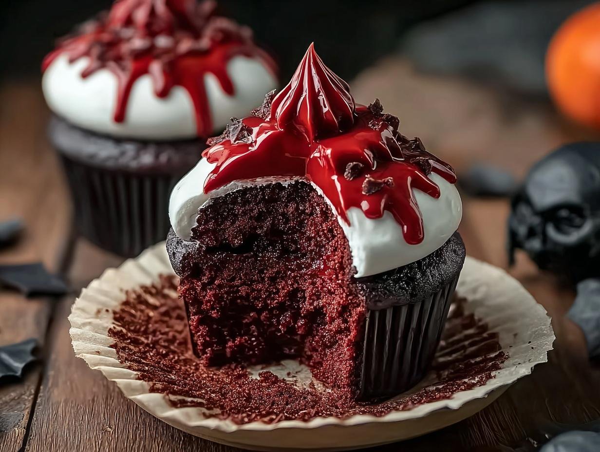 Vampire Cupcakes: Easy, Spooky Treat in 1 Hour 3 Vampire Cupcakes: Easy, Spooky Treat in 1 Hour - Vampire Cupcakes - additional detail