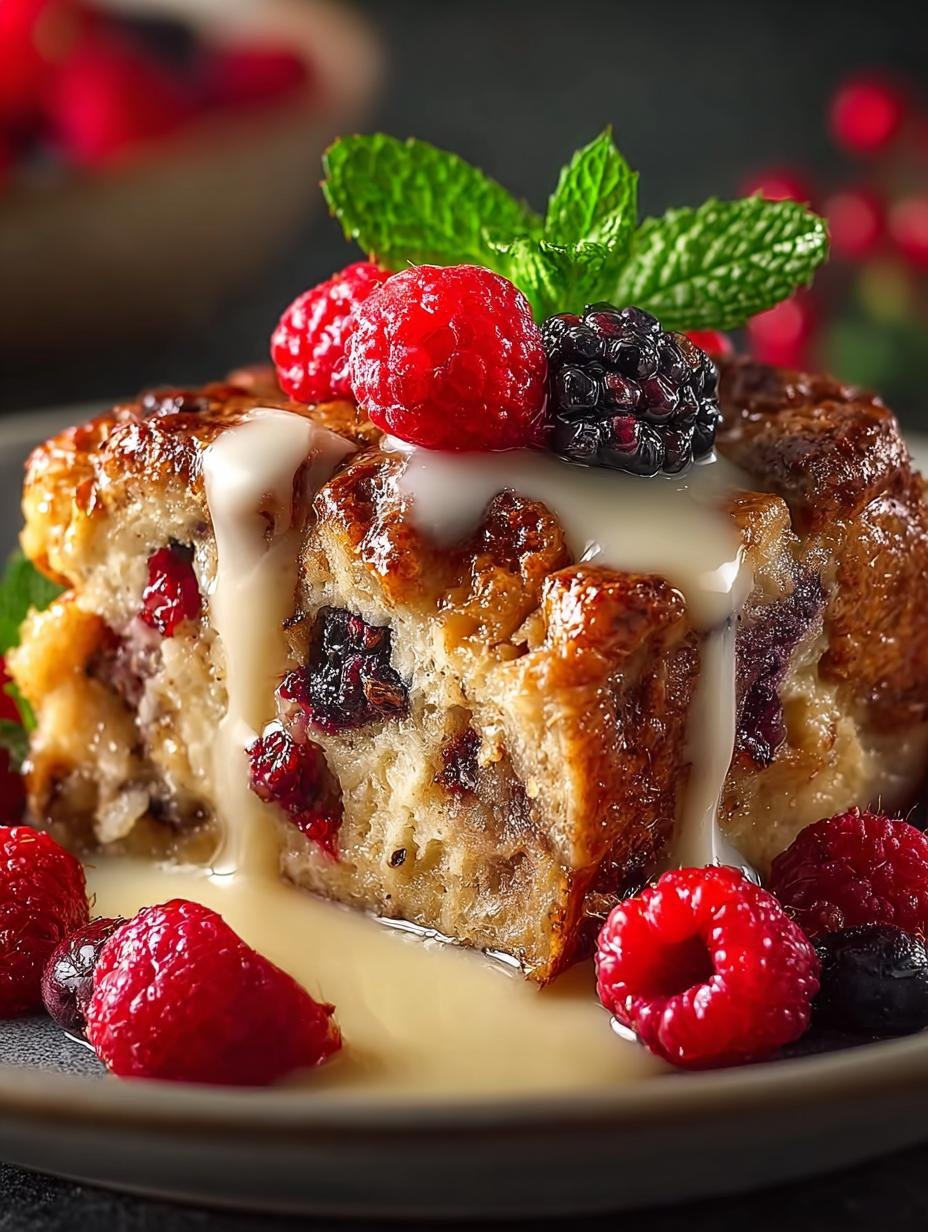 Delicious Wild Berry Bread Pudding with Drizzle 2 Delicious Wild Berry Bread Pudding with Drizzle - Wild Berry Bread Pudding - main visual representation