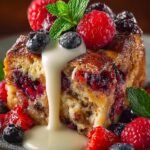 Delicious Wild Berry Bread Pudding with Drizzle 4 Wild Berry Bread Pudding