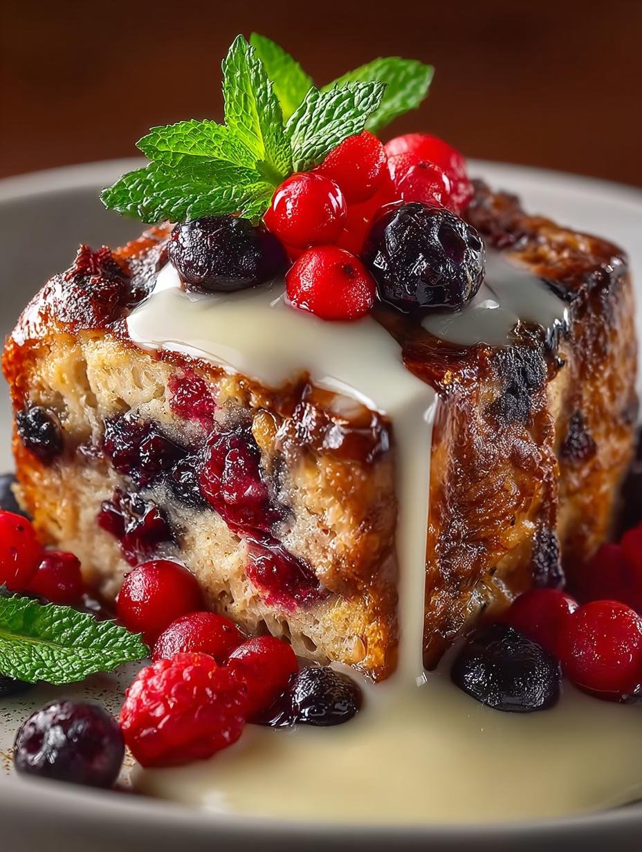 Delicious Wild Berry Bread Pudding with Drizzle 3 Delicious Wild Berry Bread Pudding with Drizzle - Wild Berry Bread Pudding - additional detail