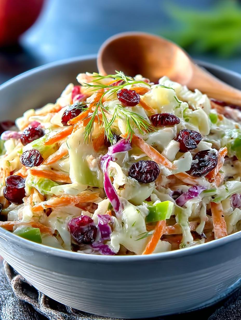 Refreshing Apple Cranberry Coleslaw Recipe with Crunch 3 Refreshing Apple Cranberry Coleslaw Recipe with Crunch - Apple Cranberry Coleslaw - additional detail