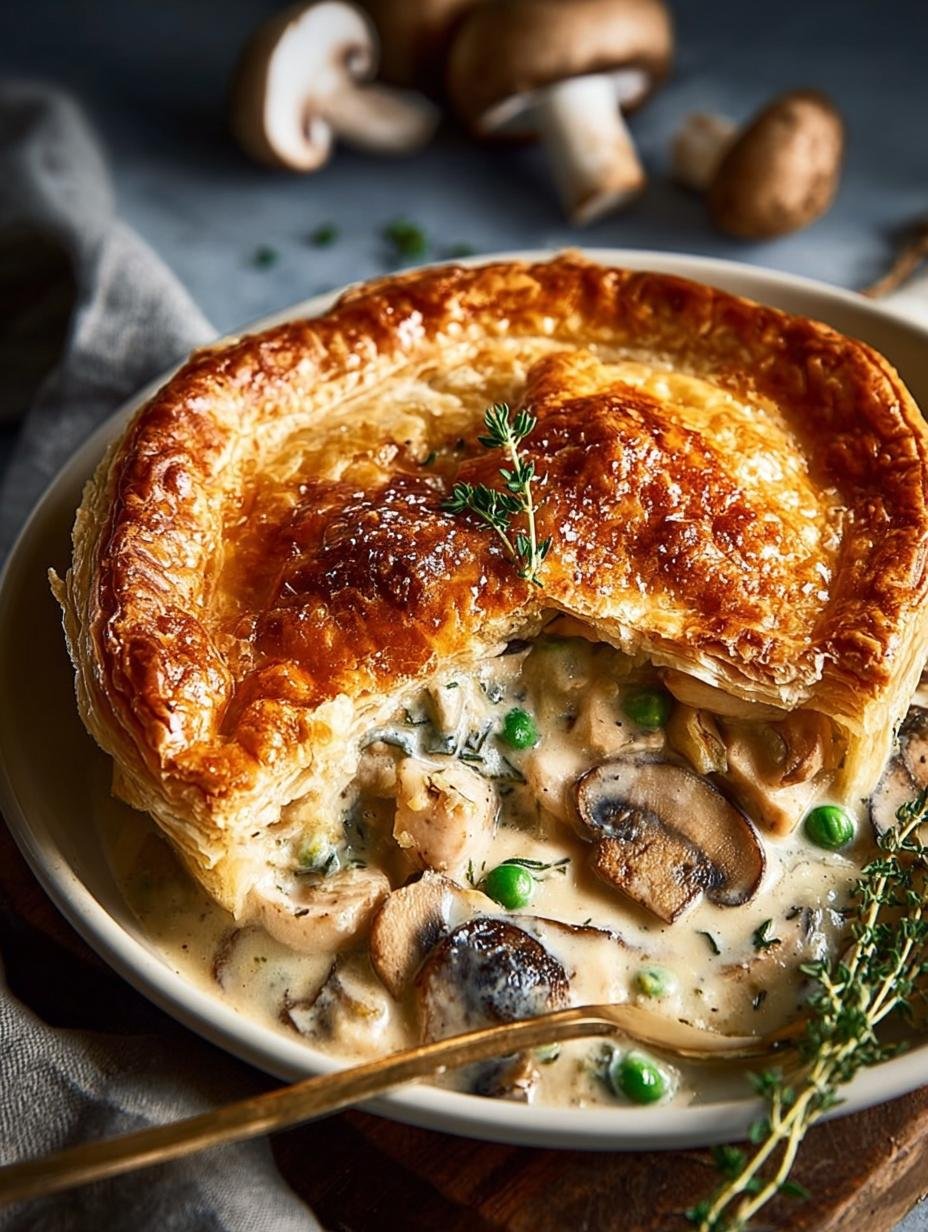 Savory Chicken Mushroom Pie: 10-Minute Prep Time - Chicken Mushroom Pie - main visual representation