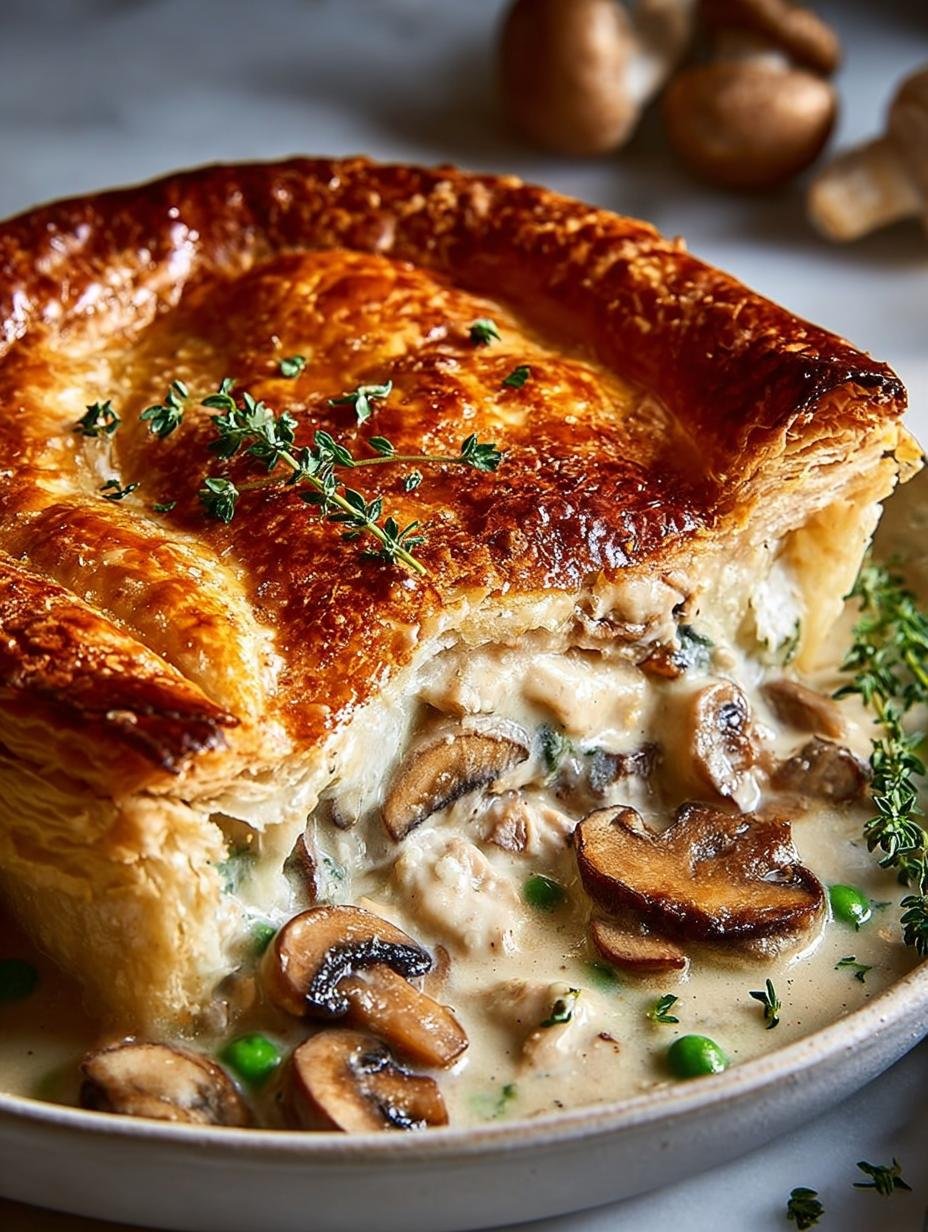 Savory Chicken Mushroom Pie: 10-Minute Prep Time - Chicken Mushroom Pie - additional detail