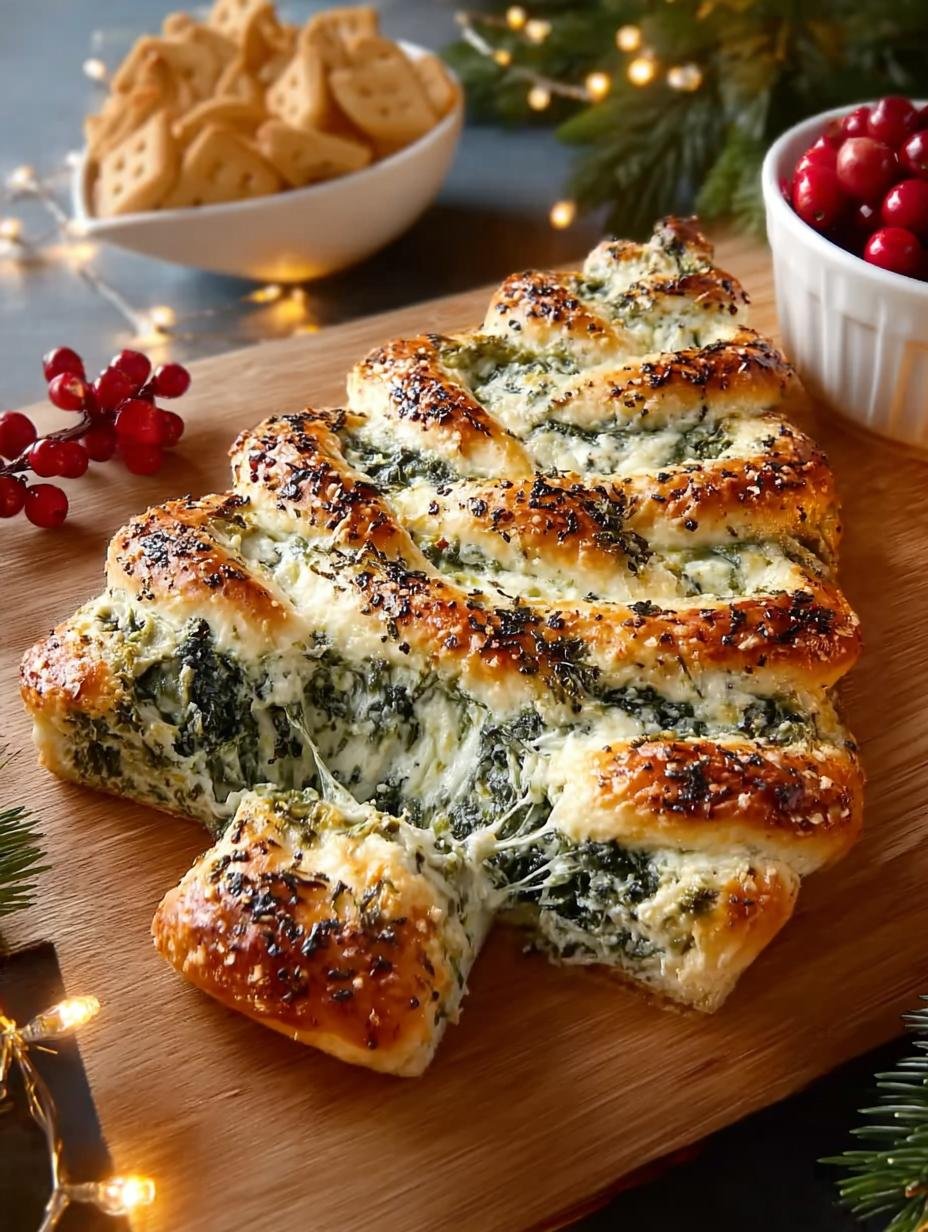Christmas Tree Spinach Dip: 12 Festive Breadstick Ideas - Christmas Tree Spinach Dip - additional detail