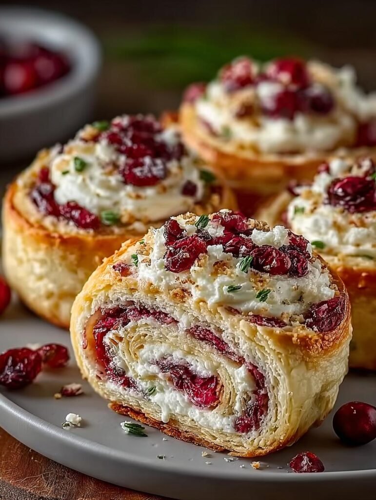 Cranberry Cream Cheese Pinwheels