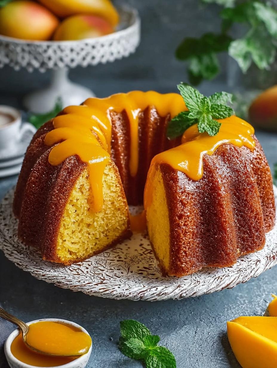 Eggless Mango Bundt Cake