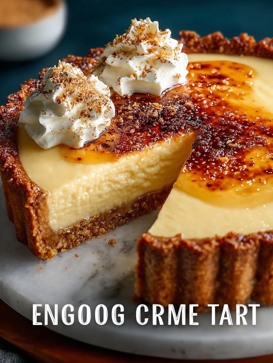 Eggnog Creme Tart with Caramel Shards for a Festive Delight - Eggnog Creme Tart with - main visual representation