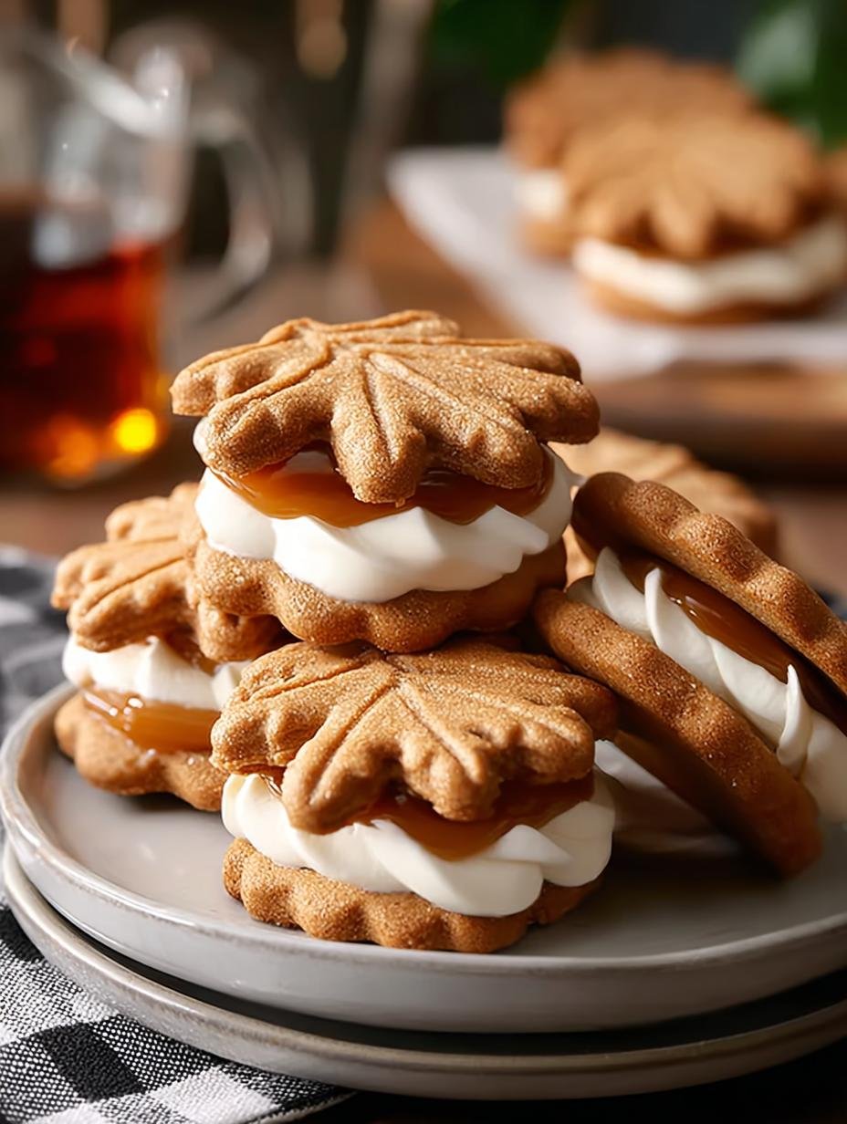 Maple Leaf Sandwich Cookies: 12 Cozy Autumn Indulgences - Maple Leaf Sandwich Cookies - main visual representation