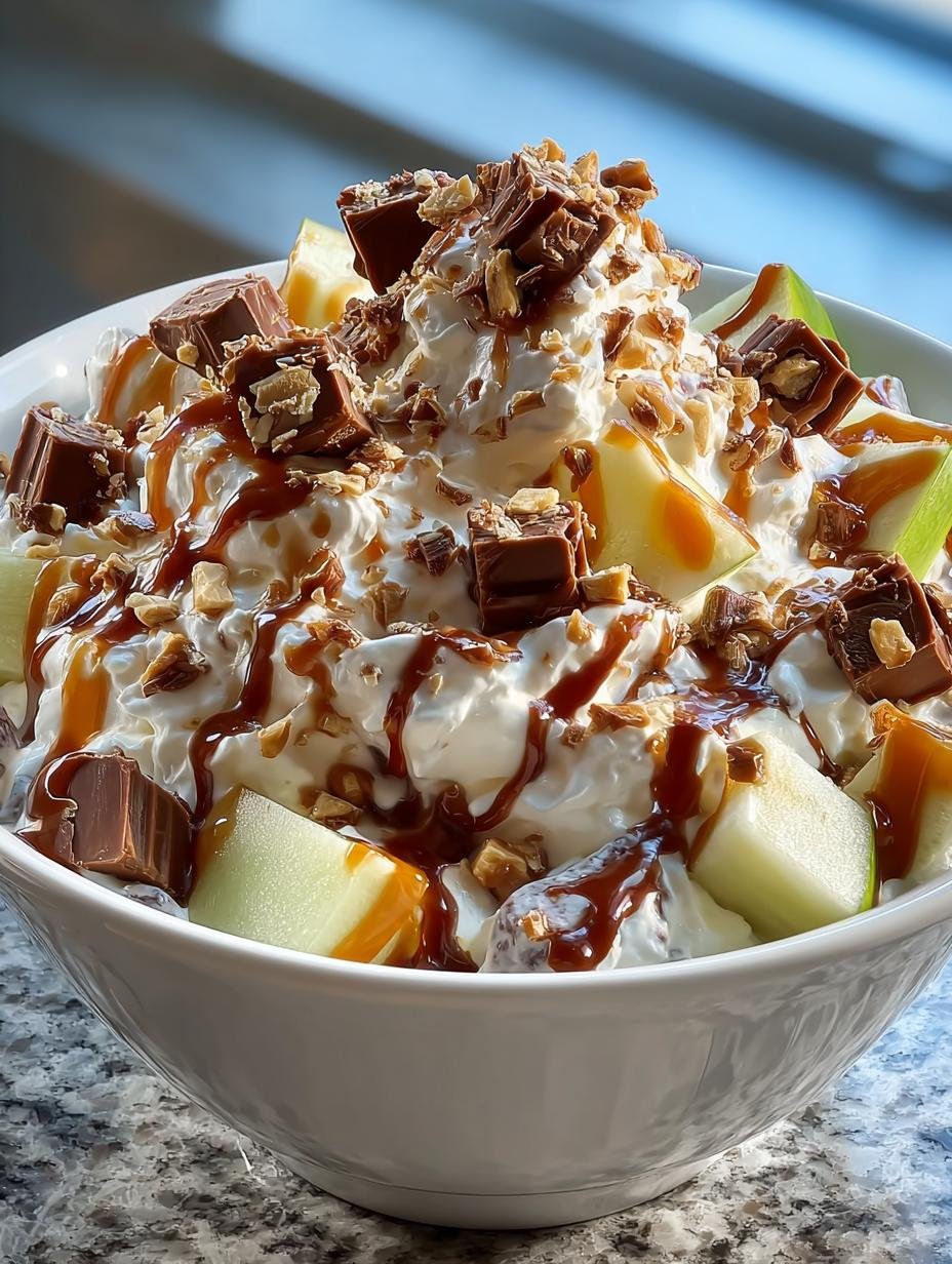 Delicious Snickers Caramel Apple Salad Recipe 1 Snickers Caramel Apple Salad