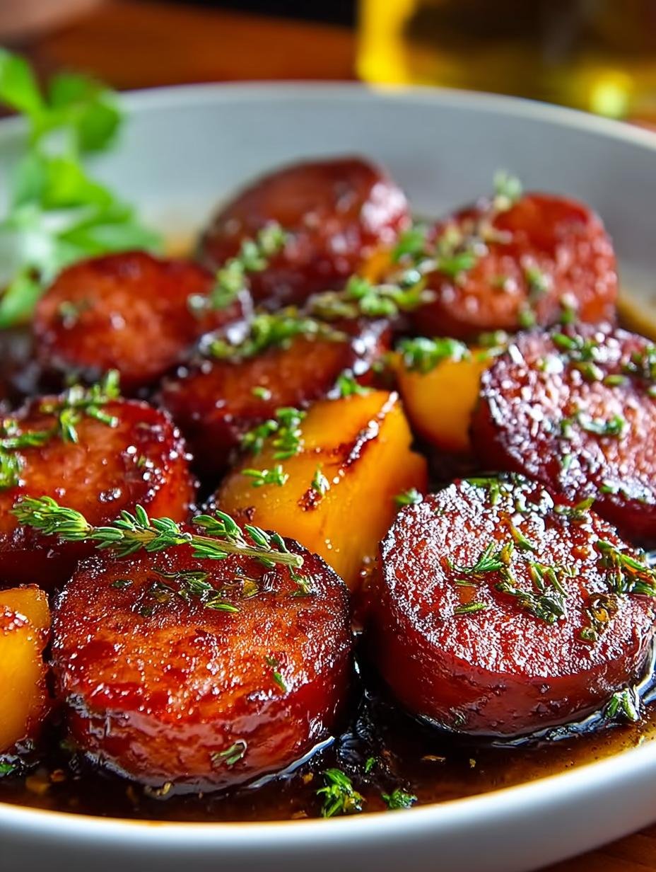 Spicy Peach Glazed Kielbasa: 5 Steps to Deliciousness - Spicy Peach Glazed Kielbasa - additional detail