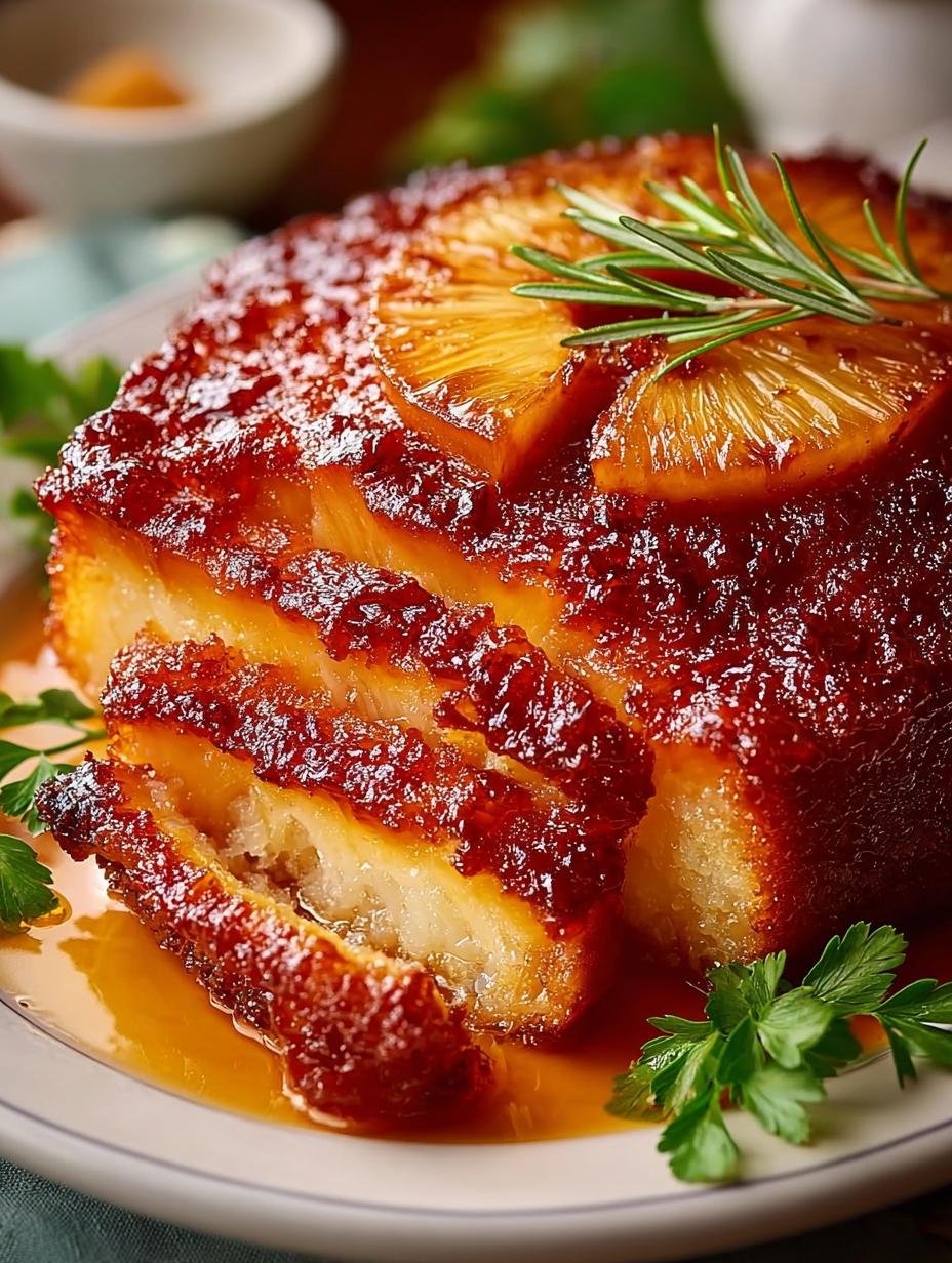 Sticky Pineapple Brown Sugar Glazed Ham Recipe - Sticky Pineapple Brown Sugar - additional detail