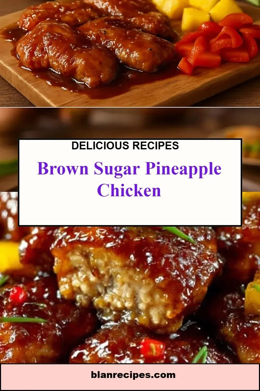 Brown Sugar Pineapple Chicken 1 Delicious Brown Sugar Pineapple Chicken served with colorful vegetables