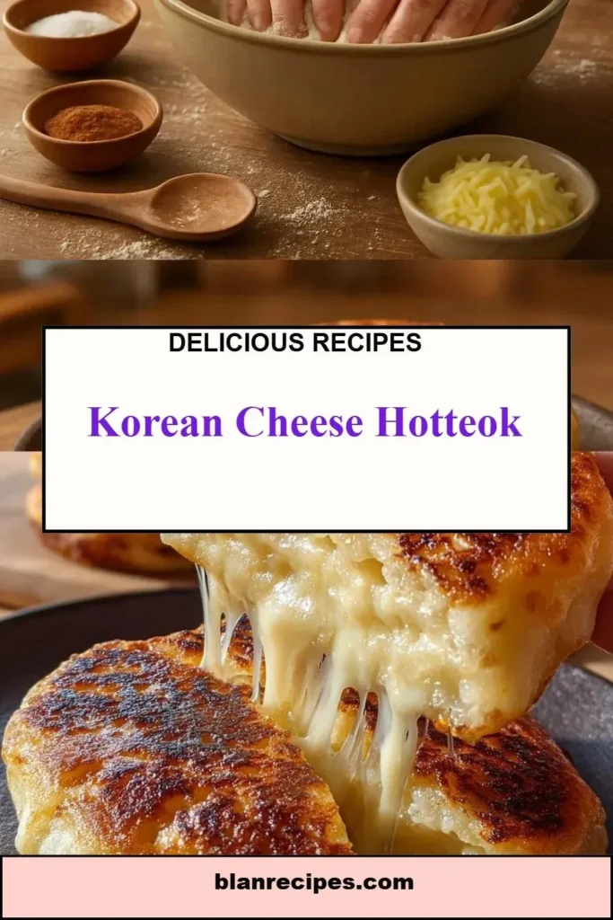 Delicious Korean Cheese Hotteok with melted cheese filling