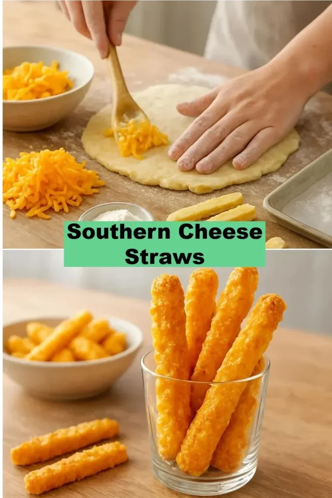 Plate of crispy Southern cheese straws for a delicious snack.